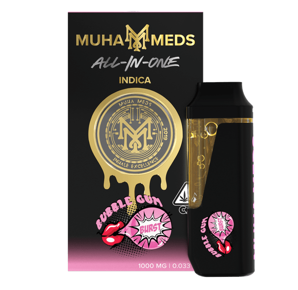 Muha | AIO Vape | 1g | Distillate | Bubble Gum