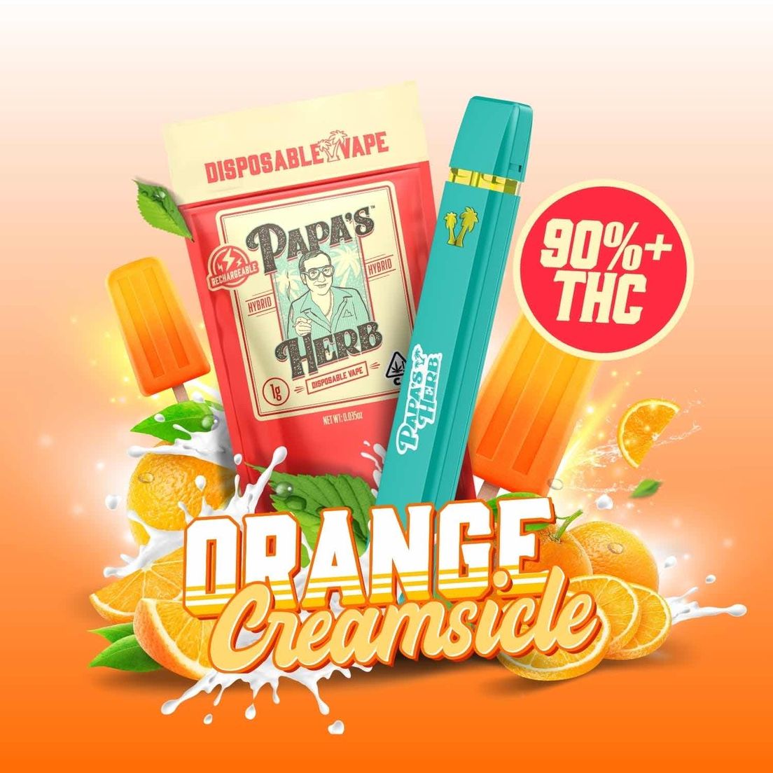 Papa's Herb - 1g Orange Creamsicle All In One Vape- PAPA'S HERB 1g