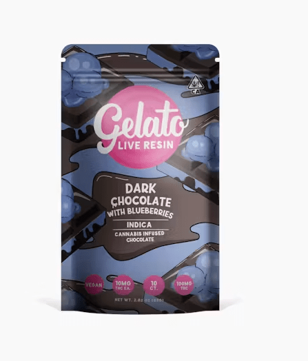 Gelato Chocolate Bar Dark Chocolate w/Blueberries 100mg