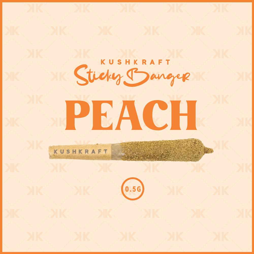 1 x 0.5g Infused Sticky Banger Pre-Roll Sativa Peach by KushKraft