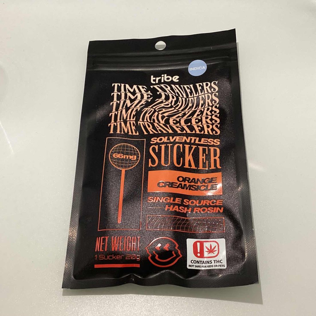 Time Travelers - Hash Rosin Sucker - Orange Creamsicle - Indica - 66mg