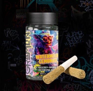 Gramlin- Watermelon Lemonade Diamond Infused 5pk Prerolls 2.5g (I)