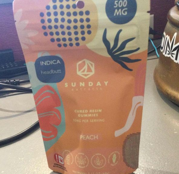 Headbutt Peach Gummies Sunday 500mg
