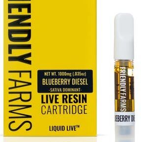 .5g Blueberry Diesel Live Resin Cartridge by Friendly Farms