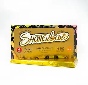 250mg Sativa Dark Chocolate Vegan Shatter Bar by Euphoria Extractions GOLDEN TICKET INSIDE