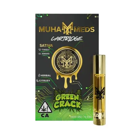 Muha Meds - Green Crack (Sativa) Vape Cartridge - 1 g