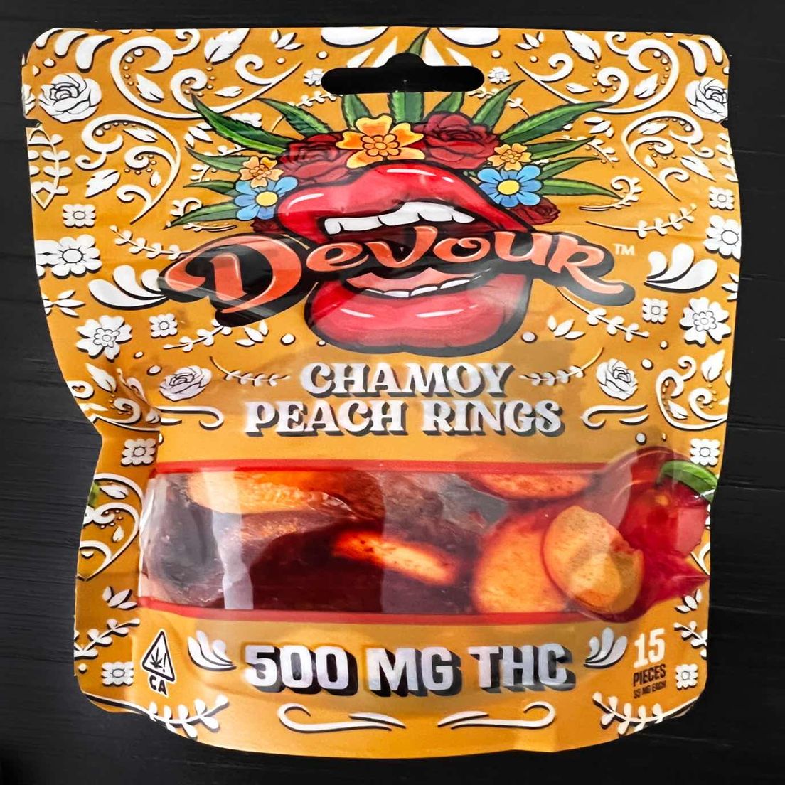 Devour Gummies - Sour Rings Chamoy Peach