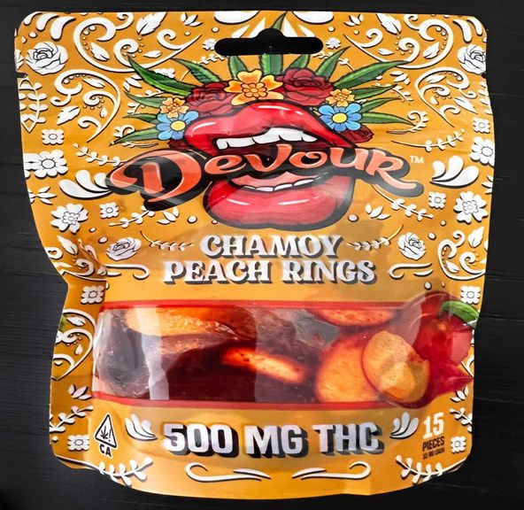 Devour Gummies - Sour Rings Chamoy Peach