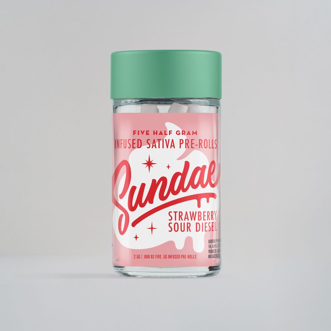 Sundae - Strawberry Sour Diesel 5pk Infused Pre Rolls 2.5g