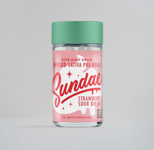 Sundae - Strawberry Sour Diesel 5pk Infused Pre Rolls 2.5g