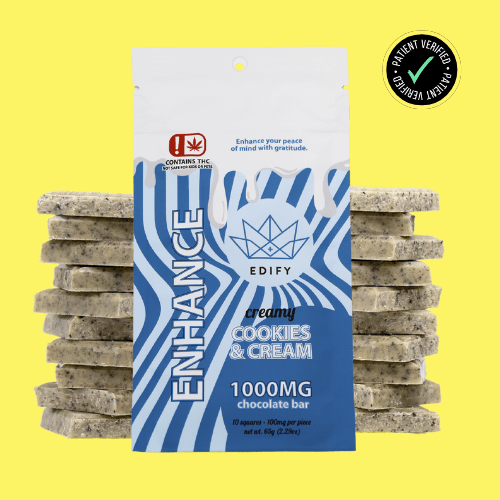 EDIFY CREAMY COOKIES & CREAM CHOCOLATE BAR 1000MG