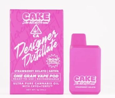 Cake - Strawberry Gelato Designer Distillate Disposable Vape 1.25g