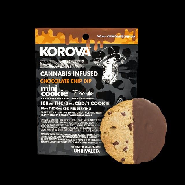 Korova Mini Dips THC - Chocolate Chip Dip - 100mg / Case of 20