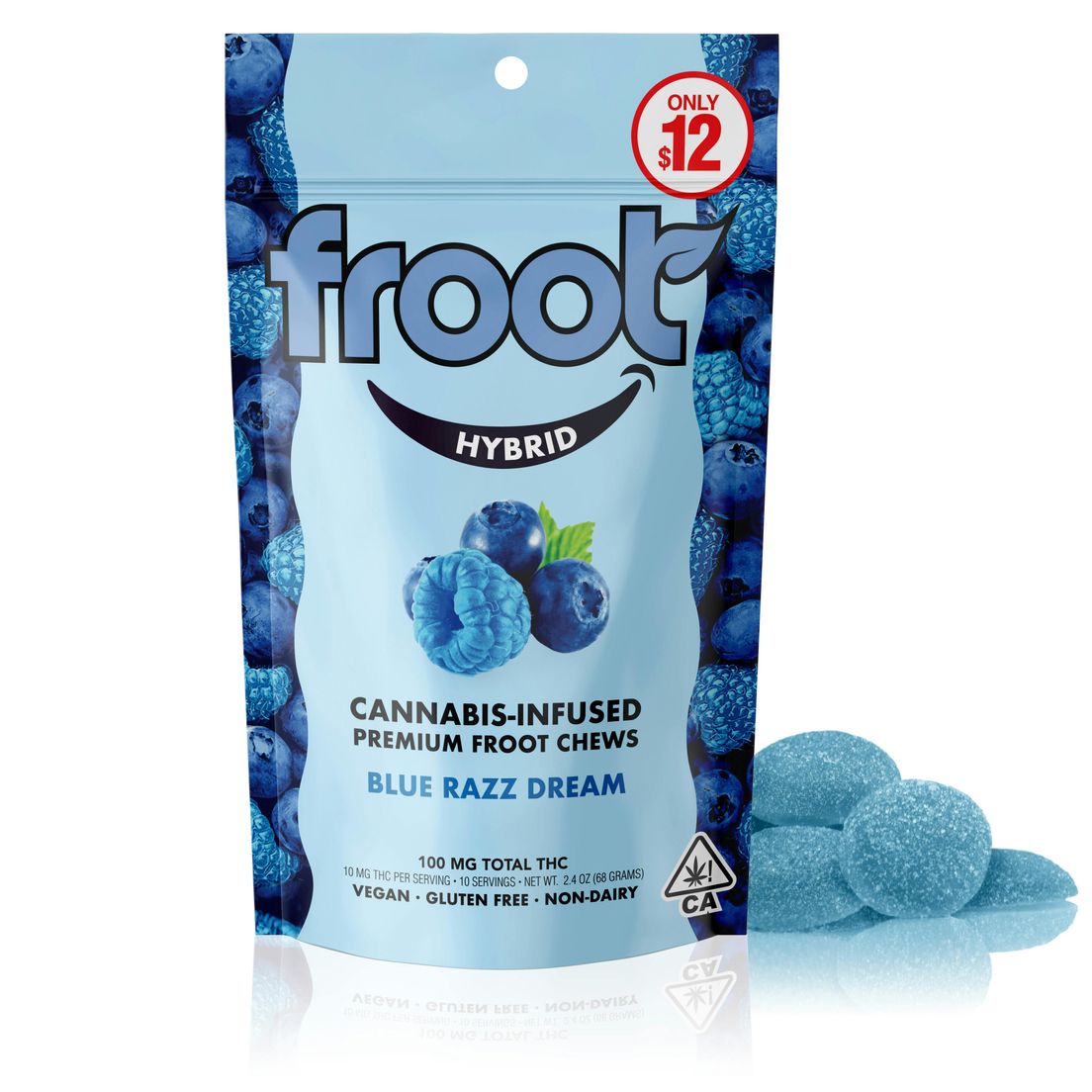 Froot Blue Razz Dream Gummies 100mg THC