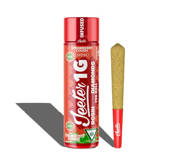 Jeeter- Strawberry Cough Rosin Enhanced Diamond Preroll 1g (H)