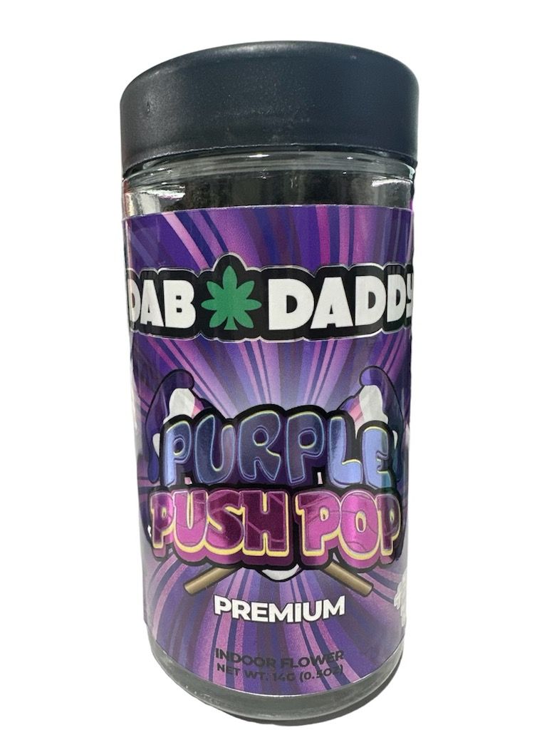 Dab Daddy - 1/2 Oz Premium Flower - Purple Push Pop - 14g