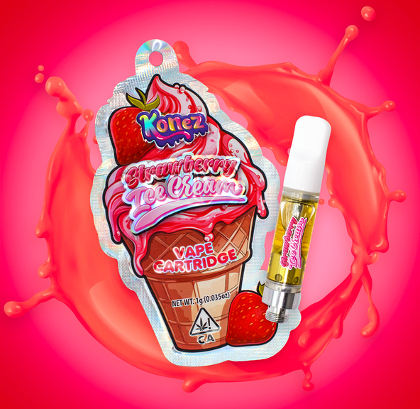 Strawberry Ice Cream Vape Cartridge 1g - KONEZ