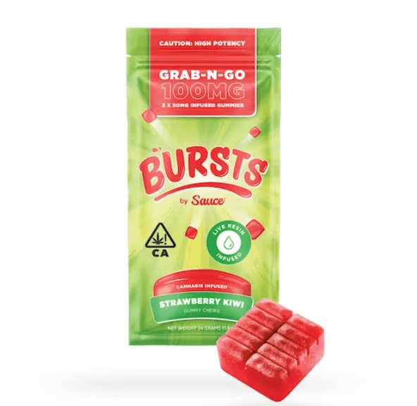 BURSTS Strawberry Kiwi - 100MG Live Resin Infused Edibles