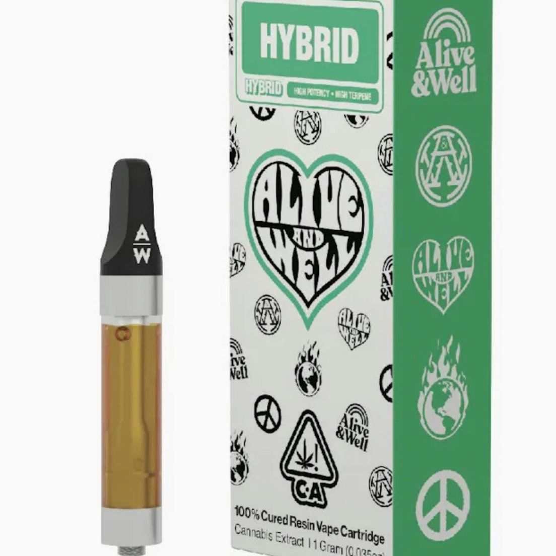 Alive & Well - Gush Mintz 100% Cured Resin Vape Cartridge 1g