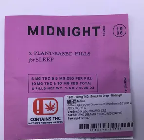 1906 - 10mg THC/ 10mg CBD Drops - Midnight (Pouch)