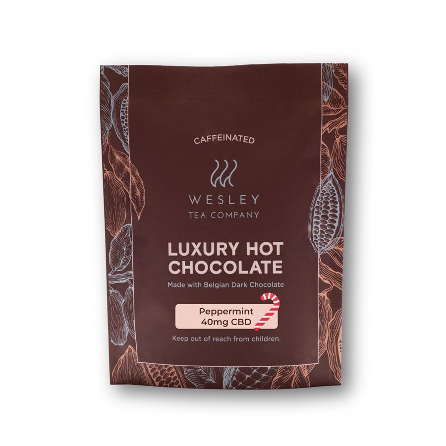 40mg CBD Isolate Luxury Peppermint Hot Chocolate Single by Wesley Tea