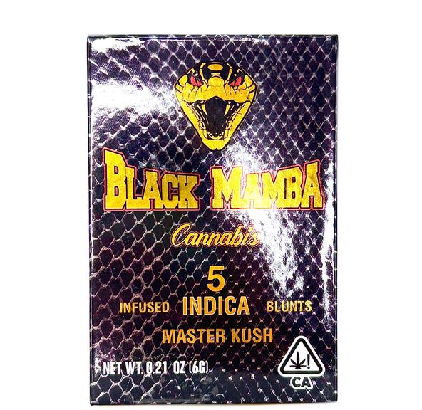 BLACK MAMBA - Master Kush - 5pk x 1.2g = 6g, INFUSED BLUNTS!
