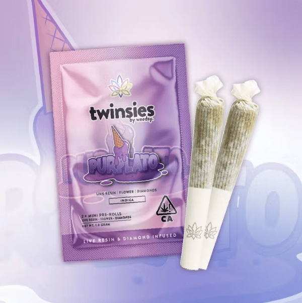 Twinsies - Purplatto Live Resin & Diamond-Infused 1000mg Mini Pre-Rolls