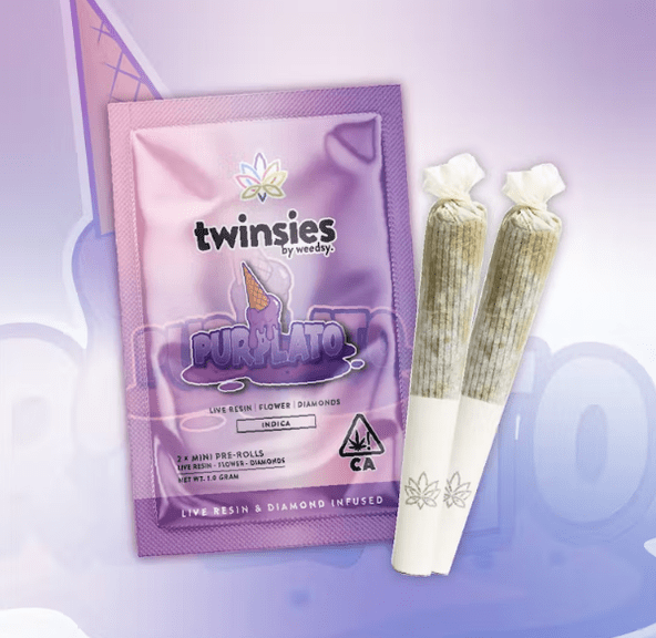 Twinsies - Purplatto Live Resin & Diamond-Infused 1000mg Mini Pre-Rolls
