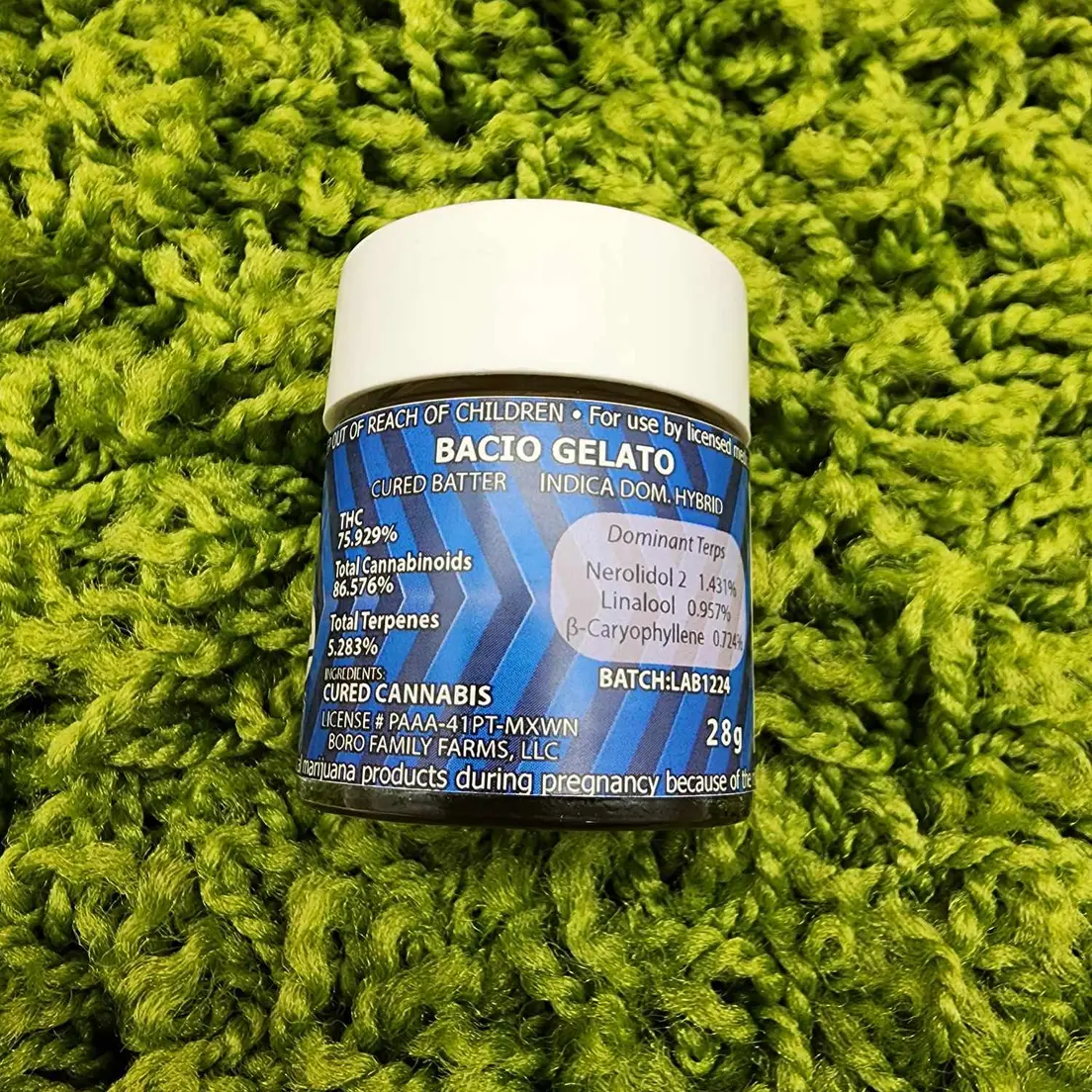 Boro 28g Baller Jar - Bacio Gelato