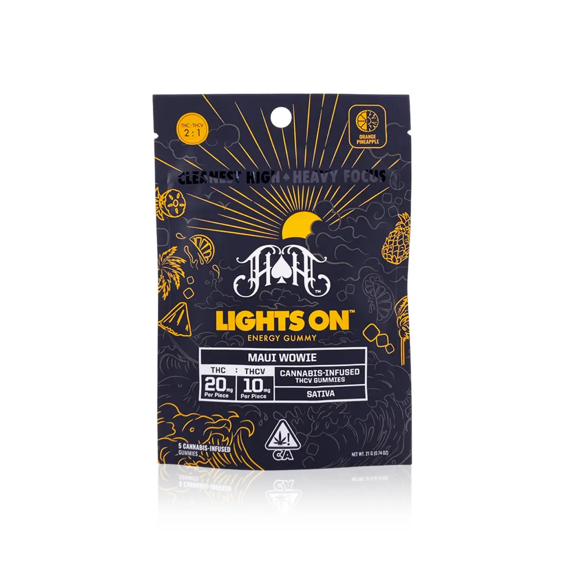Heavy Hitters - Maui Wowie 2:1 | Lights On THCV Gummies | 100mg