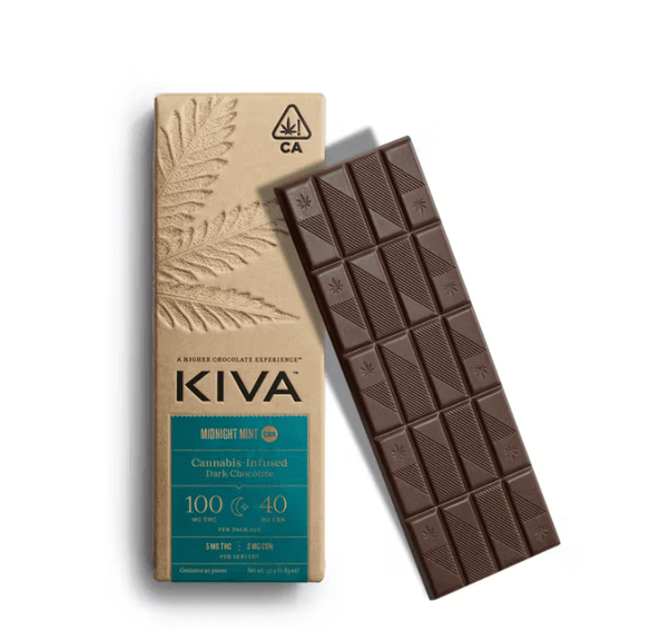 KIVA Midnight Mint Dark (5:2 THC:CBN) Chocolate Bar 20pk