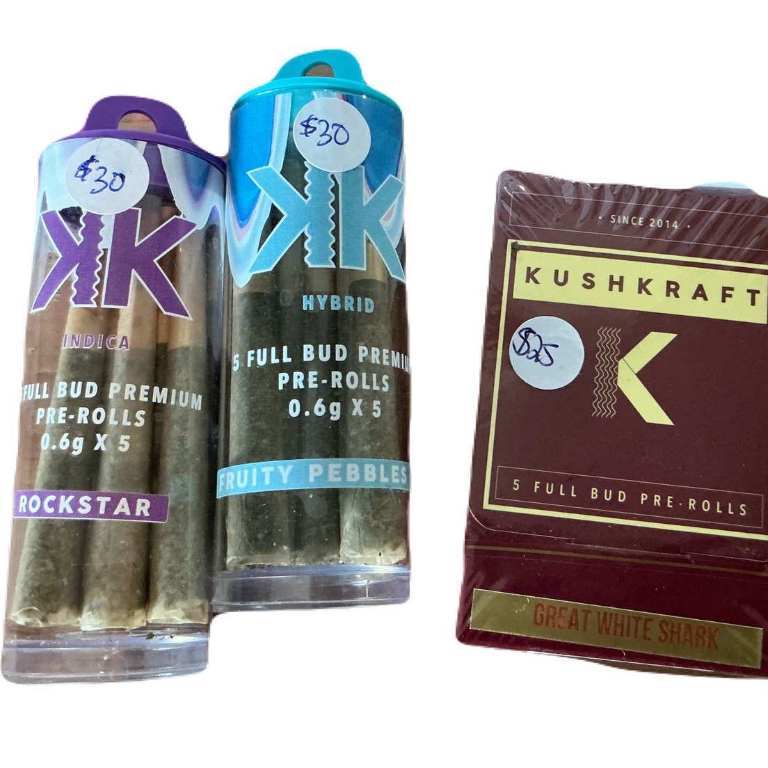 Kush Kraft 5 Pack Pre Rolls new packs $30.