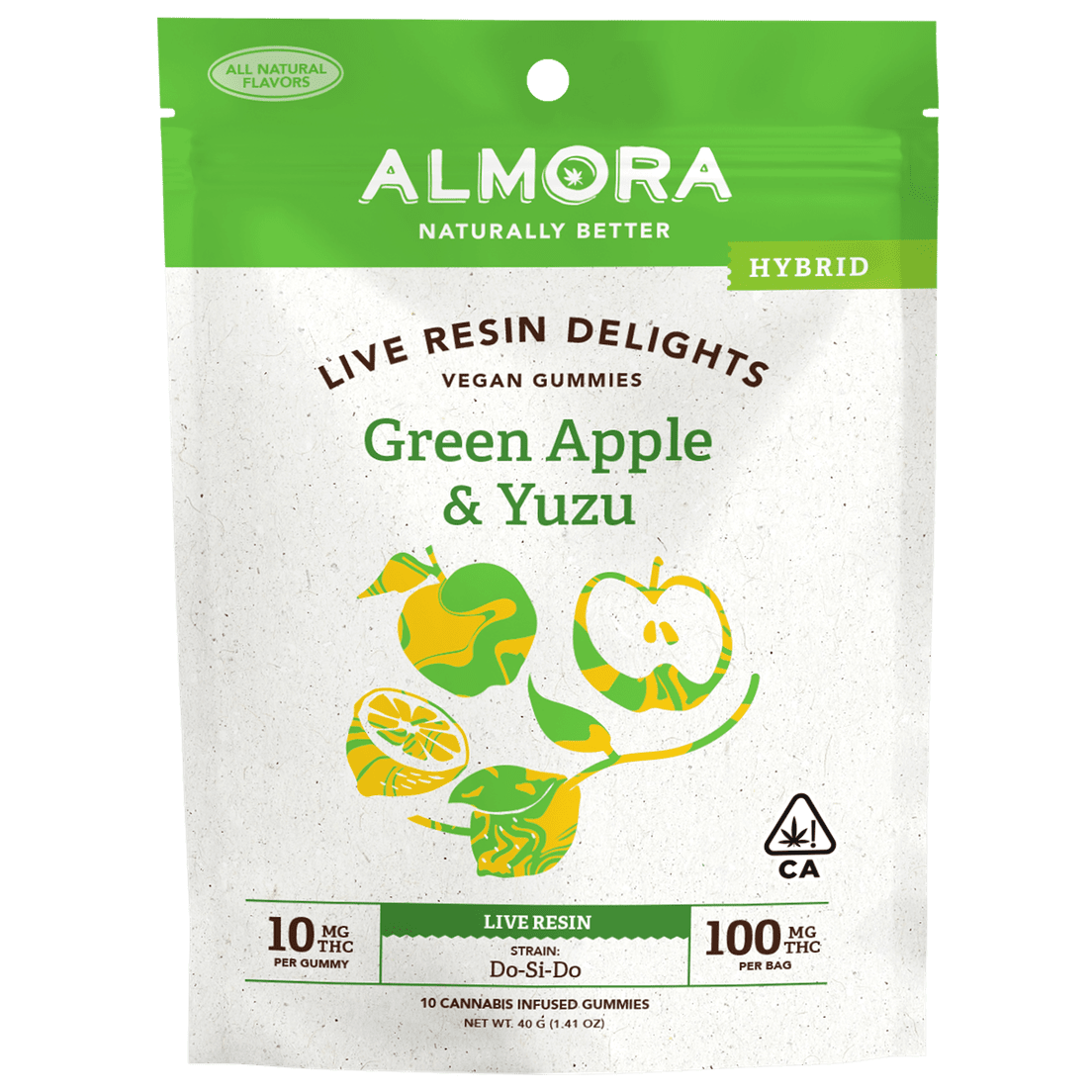 Almora - 100mg Live Resin Gummy Pack - Green Apple & Yuzu