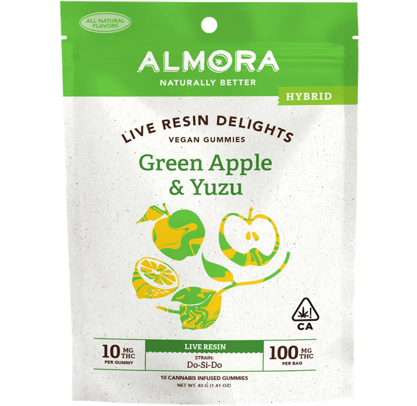 Almora - 100mg Live Resin Gummy Pack - Green Apple & Yuzu