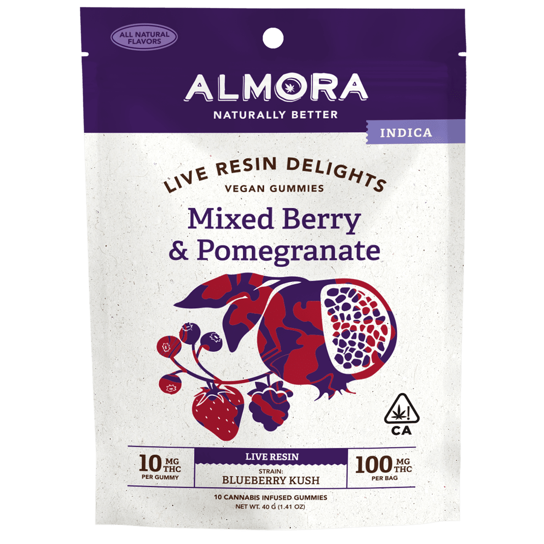 Almora - 100mg Live Resin Gummy Pack - Mixed Berry & Pomegranate