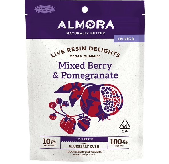 Almora - 100mg Live Resin Gummy Pack - Mixed Berry & Pomegranate