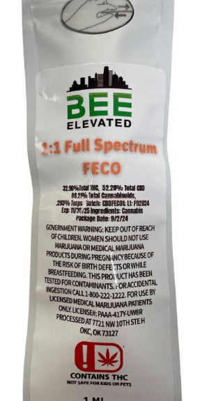 Bee Elevated - RSO/FECO 1ml syringe - 1:1 CBD:THC