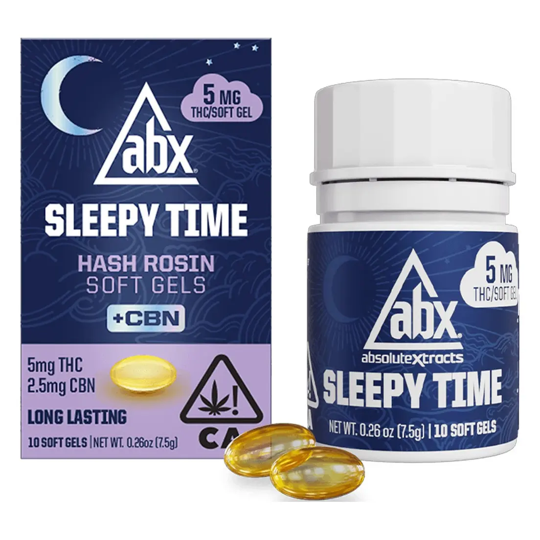 ABX - 5mg Sleepy Time Solventless + CBN Soft Gels - 10ct