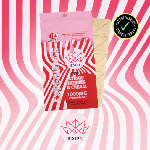 1000mg THC Strawberries & Cream Chocolate Bar