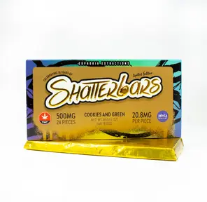 500mg Indica Cookies and Green Shatter Bar by Euphoria Extractions GOLDEN TICKET INSIDE