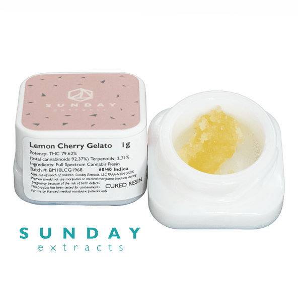 1g Concentrate Cured Resin - Lemon Cherry Gelato (Sunday Extracts)