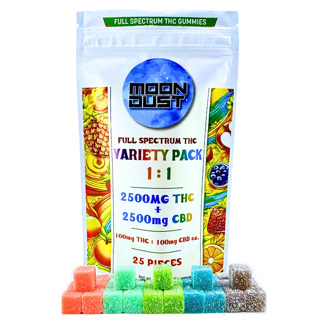 Moon Dust 1:1 2500 Variety Gummies (100:100)