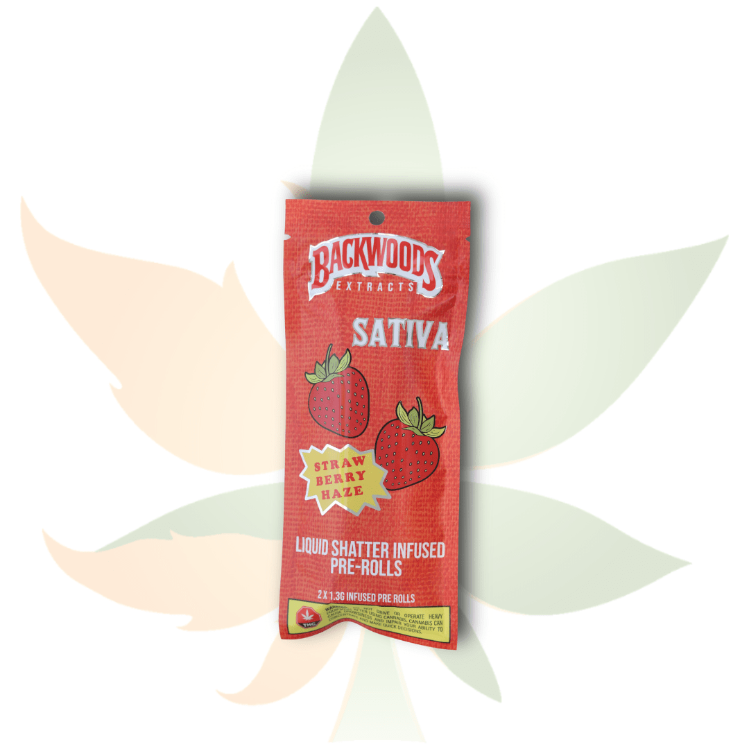 Backwoods Shatter Infused Pre Rolls (2 pack)- Strawberry Haze