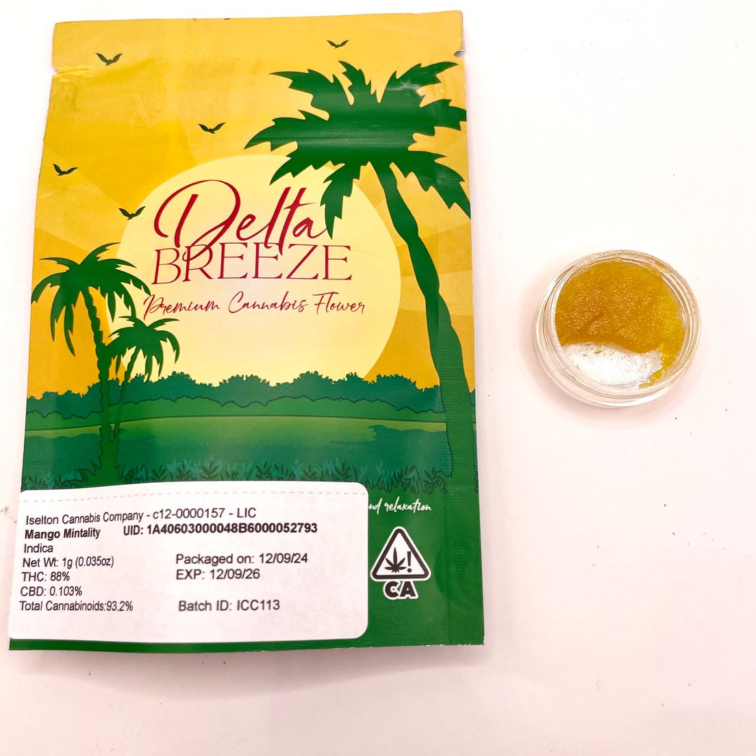 PRE-ORDER ONLY *BLOWOUT DEAL! $25 1g Mango Mintality (Indica) Sugar/Sauce - Delta Breeze
