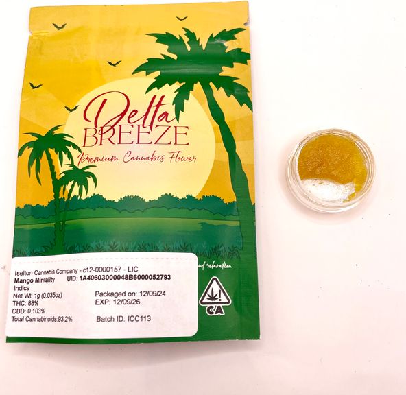 PRE-ORDER ONLY *BLOWOUT DEAL! $25 1g Mango Mintality (Indica) Sugar/Sauce - Delta Breeze