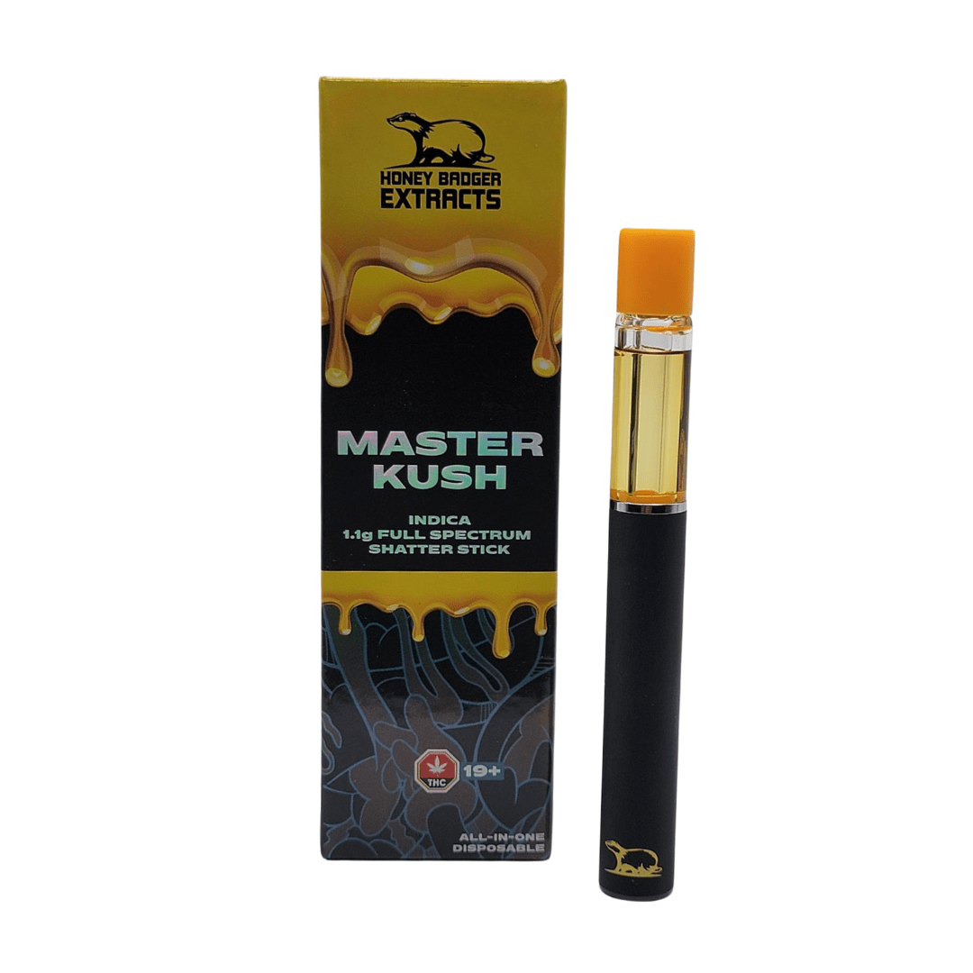 Master Kush - 1.1G Disposable Shatter Pen by Honey Badger