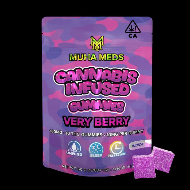PRE-ORDER ONLY 100mg Very Berry (Indica) Gummies - Muha Meds