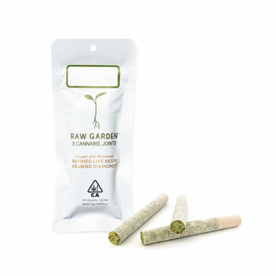 Raw Garden™ - Beary White 3pck Crushed Diamond Infused Joints 1.5g