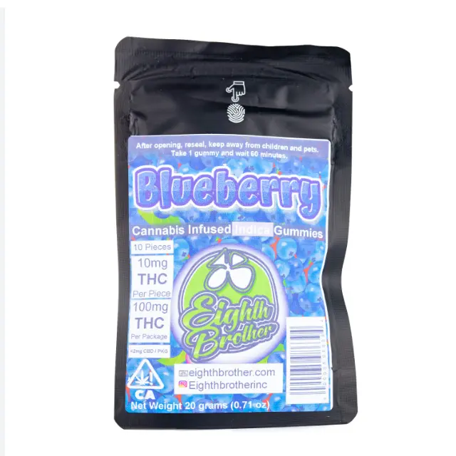 Blueberry Gummies by Eighth Brothers Indica 10pc - 100mg Kiosk