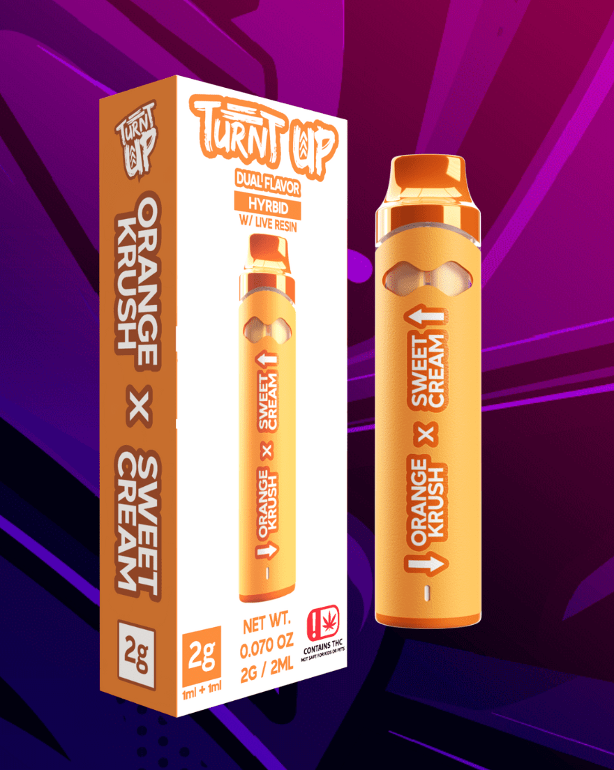 Turnt Up - 2g Disposable - Orange Krush x Sweet Cream ( Hybrid )